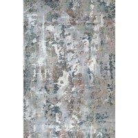 Kukoon Blue Grey Abstract Contemporary Area Rug in Stone | Size: 60 cm x 110 cm