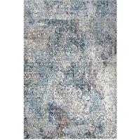 Kukoon Blue Grey Abstract Mosaic Pattern Soft Dense Pile Living Room Area Rug in Mid Blue | Size: 60 cm x 110 cm