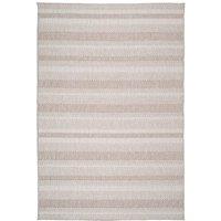 Kukoon Natural Beige Stripped Area Rug Textured Looped Pile in Fawn | Size: 80 cm x 150 cm