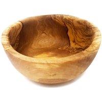 Verano Spanish Ceramics Olive Wood Natural Grained Rustic Handmade Round Curved Bowl (D) 14cm