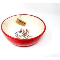 Verano Spanish Ceramics Farmhouse Hand Painted Ceramic Kitchen Dining Sharing Fruit Bowl (D) 23cm x (H) 9cm