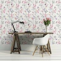 Muriva Eden Floral Wallpaper Roll in Pink