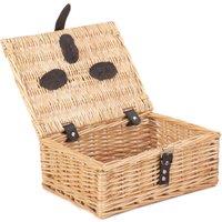 Red Hamper Wicker Buff 30cm Picnic Basket in Brown