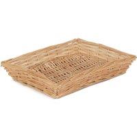 Red Hamper Wicker Rectangular Flat Split Willow Tray in Brown