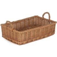Red Hamper Wicker Wicker Rectangular Display Basket in Brown