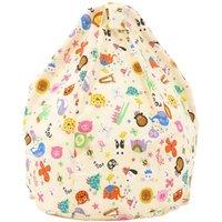 Bean Lazy Cotton Party Animals Bean Bag Child Size in Light Beige | Size: Small
