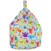 Bean Lazy Cotton Grey Monsters Bean Bag Child Size in Light Grey | Size: Small