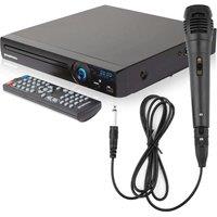 Grouptronics GTDVD-181' Karaoke Player Compact Multi Region DVD Player With Karaoke mic bundle in Black