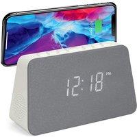 Grouptronics GTQ-RENEW' Wireless Charging Alarm Clock Radio in White