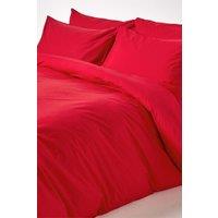 Homescapes Egyptian Cotton Duvet Cover with Pillowcase, 200 TC in Red | Size: Single