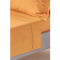 Homescapes Egyptian Cotton Flat Sheet 200 Thread Count in Mustard | Size: Single Flat