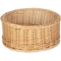 Red Hamper Wicker Round Straight Sided Tray in Brown