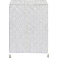 Arpan Nylon Folding Laundry Hamper Basket with Lid & Handle in White
