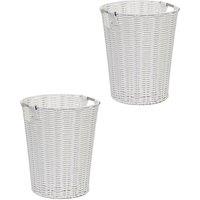 Arpan White Resin Plastic Strong Round Waste Paper Bin/Basket/Storage -Ideal For Home, Office, Hotels