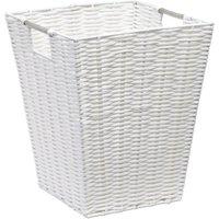 Arpan Waste Paper Bin White Resin Plastic Strong Square Basket Storage Ideal For Home, Office, Hotels (White Square)