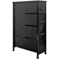 Clarisworld Chest Drawers Narrow Storage Tower Dressed Closets - Laminated Fabric (4 Drawer Narrow Black) in Black