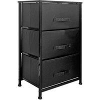 Clarisworld 3 Drawers Storage Tower Dresser - Wood Top, Sturdy Steel Frame, Organizer Unit for Bedroom, Hallway, Entryway, Closets - Laminated Fabric