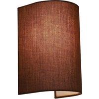 Harper Living Wall Wash Light with Switch Mocha Cylinder Fabric Shade in Brown
