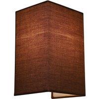Harper Living Wall Wash Light with Switch Rectangle Mocha Fabric Shade in Brown