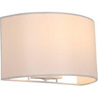 Harper Living Wall Wash Light with Switch, Semi-Circle White Fabric Shade in Ivory