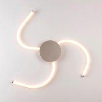 Harper Living LED 3 Light Flush Ceiling Light with Flexible Polycarbonate Arms Matt Nickel in Silver