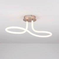 Harper Living LED 1 Light Semi-Flush Ceiling Light Polycarbonate Shade Matt Nickel in Silver