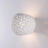 Harper Living Perforated Up & Down Ceramic Wall Light Open Sphere Shade in White