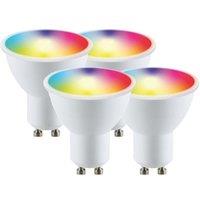 Harper Living Wi-Fi GU10 5.5 Watts LED Smart Bulb, RGB CCT 2700K-6500K, Dimmable, Pack of 4 in White