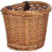 Red Hamper Wicker Heritage Oval Bicycle Basket in Brown