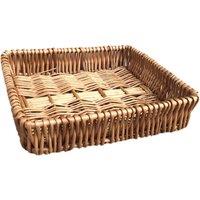 Red Hamper Wicker Shallow Tray in Brown