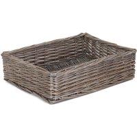 Red Hamper Wicker Antique Wash Straight Sided Tray in Brown