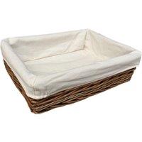 Red Hamper Cotton Lined Antique Wash Straight Sided Tray in Brown