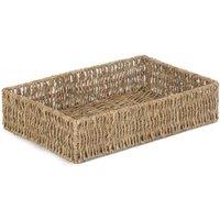 Red Hamper Seagrass Rectangular Seagrass Tray in Natural