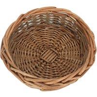 Red Hamper Wicker Unpeeled Willow Round Tray in Brown