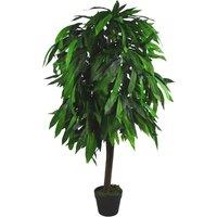 Leaf Artificial Mango Plant Tree 120cm Tall Green Wood