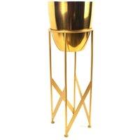 Leaf 55cm Gold Planter with Matching Stand