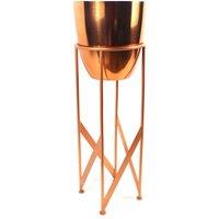 Leaf 55cm Copper Planter with Matching Stand