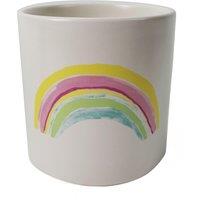 Leaf 12cm Ceramic Rainbow Multicolour Ceramic Planter in Pink