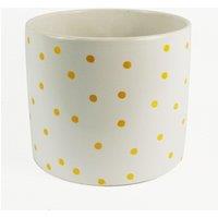 Leaf Gold Dot Planter Plant Pot 18 x 18 x 15cm in White | Size: 18 x 18 x 15 cm
