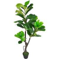 Leaf Artificial 120cm Design UK Artificial Realistic Plant Fiddle Fig Tree in Green