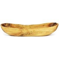 Verano Spanish Ceramics Olive Wood Natural Grained Rustic Kitchen Handmade Snack Boat 35cm