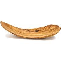 Verano Spanish Ceramics Olive Wood Rustic Handmade Curved Floating Fruit Basket (L) 40cm in Natural