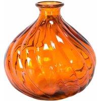 Verano Spanish Ceramics Glass Ola Home Dcor Small Round Vase (H) 17cm in Orange