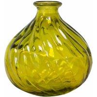 Verano Spanish Ceramics Glass Ola Home Dcor Small Round Vase (H) 17cm in Yellow