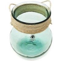 Verano Spanish Ceramics Hemp 100% Glass Home Tableware Decorative Hanging Jar (H) 20cm in Clear