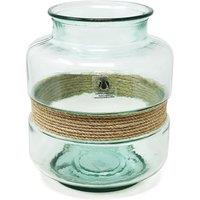 Verano Spanish Ceramics Glass Hemp Clear Home Dcor Small Rounded Aba Vase (H) 25cm