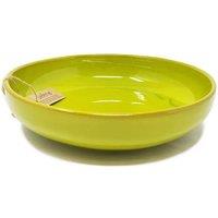Verano Spanish Ceramics Selena Glazed Hand Dipped Kitchen Dining Large Bowl (Diam) 27cm in Lime