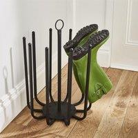 House of Home Welly Holder Stand 5 Pair Black Boot Shoe Holder Rack Round Organiser Space Saver Storage