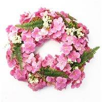 Leaf 40cm Artificial Pink Floral Blossom Wreath