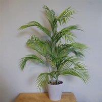 Leaf 90cm Artificial Palm Tree Potted in Decorative Planter in Green
